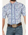Image #2 - Cowboy Hardware Men's Hawaiian Floral Print Short Sleeve Button-Down Western Shirt, Blue, hi-res