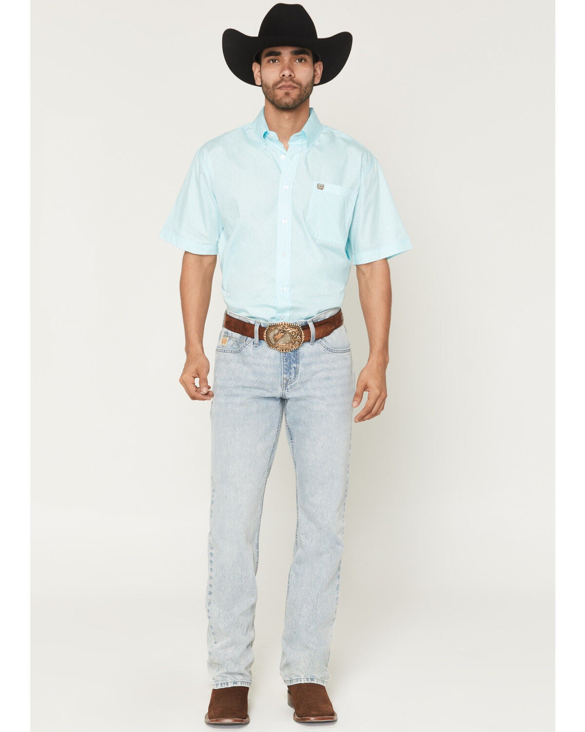 Image #1 - Cinch Men&rsquo;s Ian Stonewash Slim Bootcut Stretch Denim Jeans, Indigo, hi-res