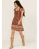 Image #1 - Idyllwind Women's Saxony Tapestry Print Short Sleeve Mini Dress, Caramel, hi-res