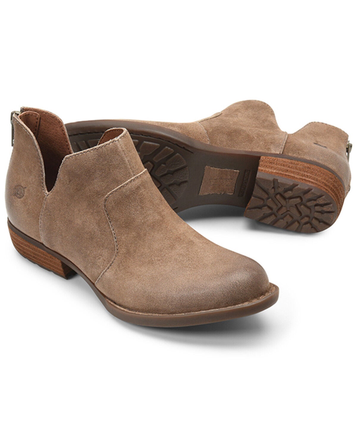 Image #3 - Born Women's Distressed Taupe Kerri Full-Grain Fashion Bootie - Round Toe, Taupe, hi-res