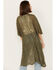 Image #4 - Shyanne Women's Geo Print Lace Short Sleeve Kimono, Olive, hi-res