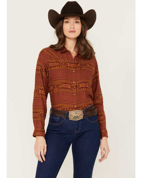 Image #2 - Ariat Women's Real Billie Jean Southwestern Print Long Sleeve Button-Down Western Shirt , Rust Copper, hi-res