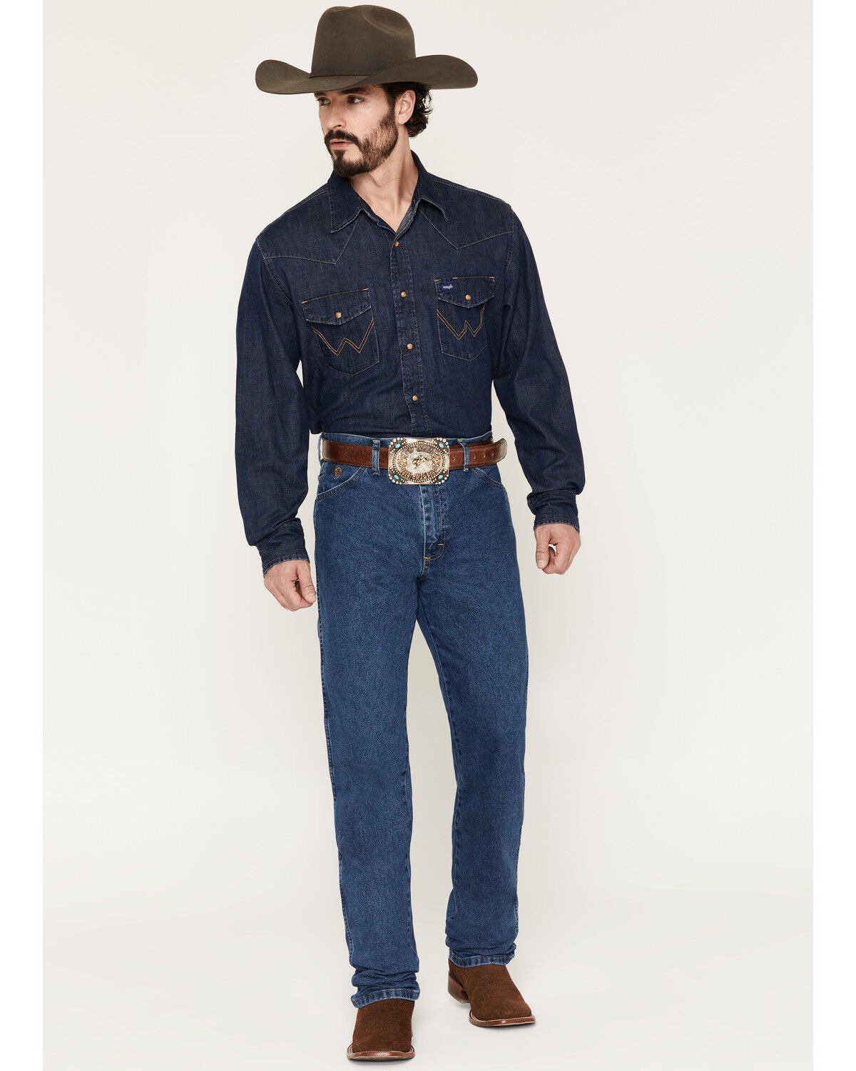 George Strait by Wrangler Men's Cowboy Cut Original Fit Jeans, Denim, hi-res
