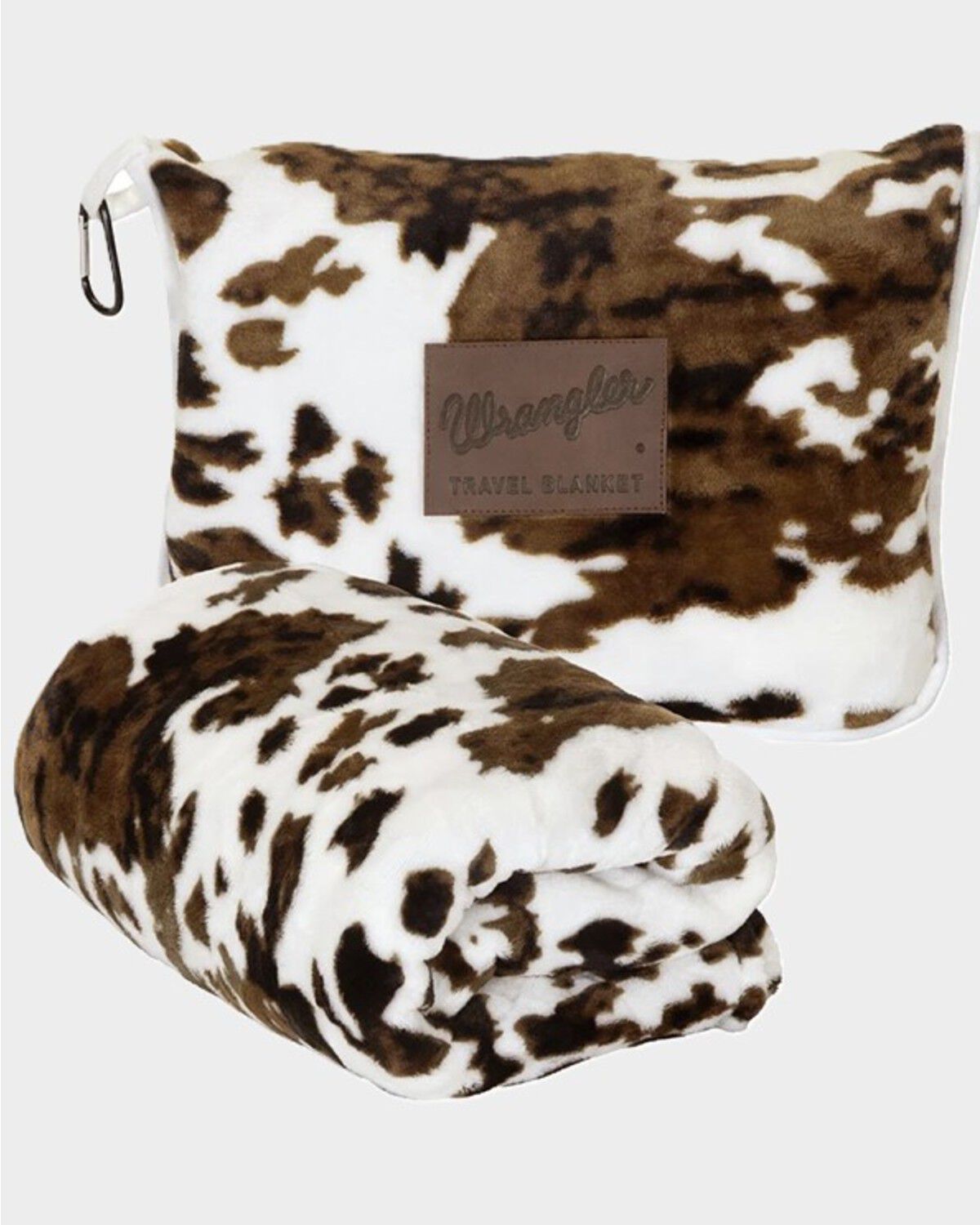 Carstens Home Wrangler Cow Print Travel Blanket, Cow Print, hi-res
