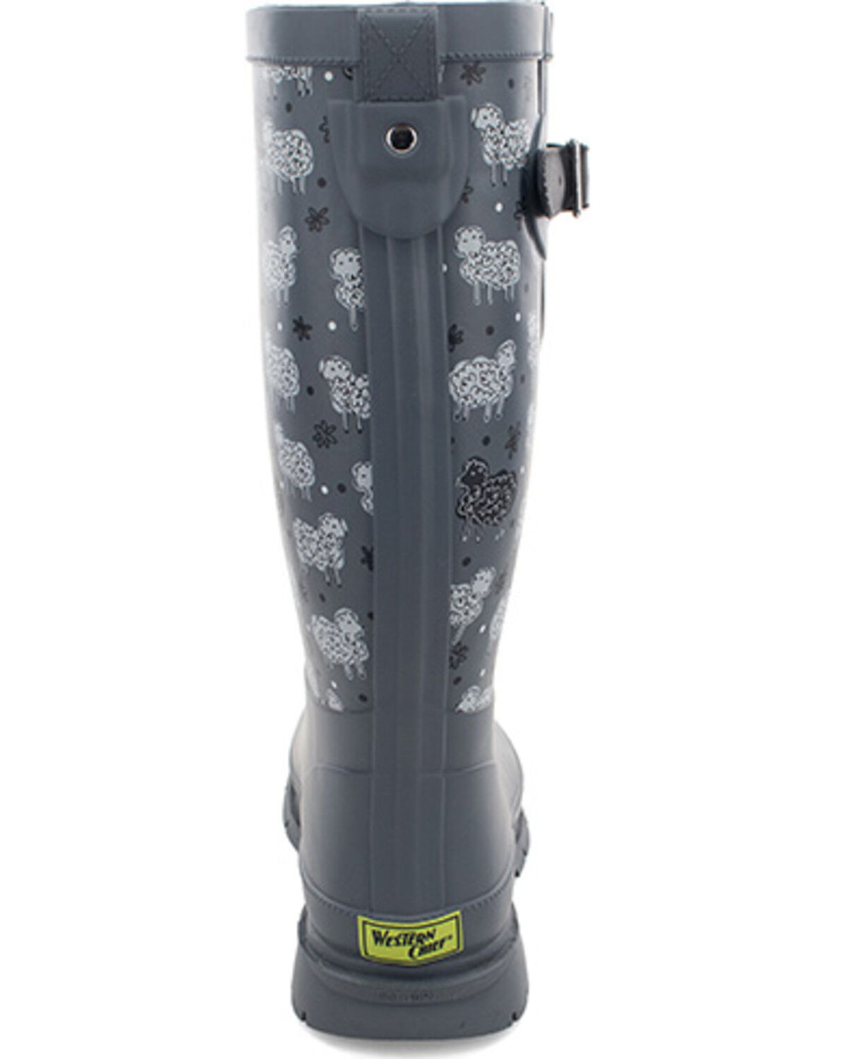 Image #5 - Western Chief Women's Black Sheep Faux Fur Tall Rain Boots, Grey, hi-res