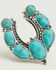 Image #1 - Lainey Wilson Women's Adjustable Horseshoe Stone Ring, Silver, hi-res