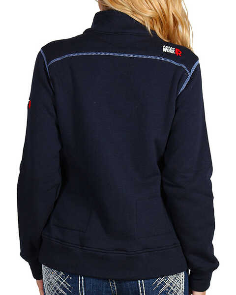 Image #2 - Ariat Women's FR Polartec Fleece 1/2 Zip Pullover, Navy, hi-res