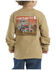 Image #1 - Carhartt Toddler Boys' Tractor Long Sleeve Pocket T-Shirt, Khaki, hi-res