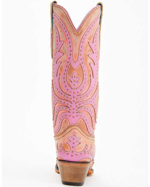Image #6 - Corral Women's Studded Neon Blacklight Western Boots - Snip Toe , Pink, hi-res