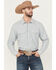 Image #1 - Blue Ranchwear Men's Cloud Striped Long Sleeve Snap Western Shirt, Light Blue, hi-res