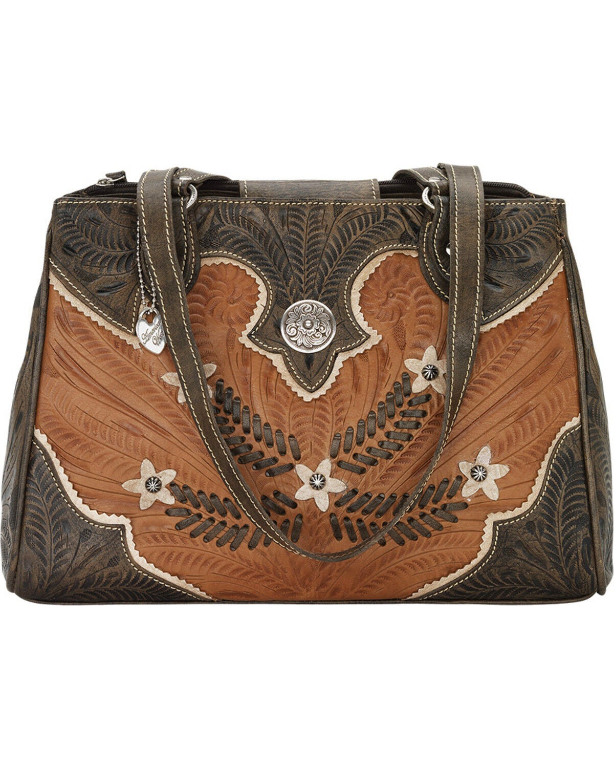 American West Women's Golden Tan Desert Wildflower Tote, Tan, hi-res