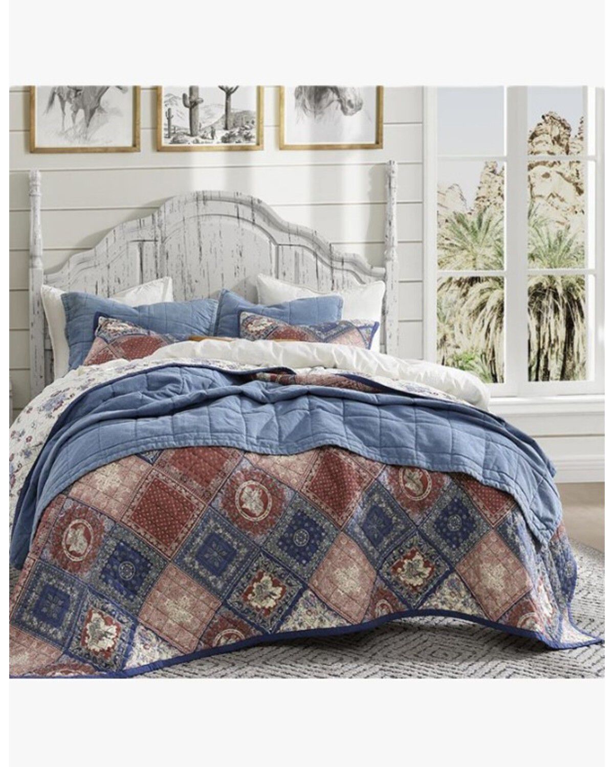 HiEnd Accents Patchwork Bandana Reversible Twin Size Quilt Set - 2 Piece, Multi, hi-res