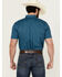 Image #4 - RANK 45® Men's Interlock Plains Abstract Geo Print Short Sleeve Button-Down Stretch Western Shirt , Medium Blue, hi-res