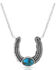 Montana Silversmiths Women's Not Shy Turquoise Horseshoe Necklace, Silver, hi-res