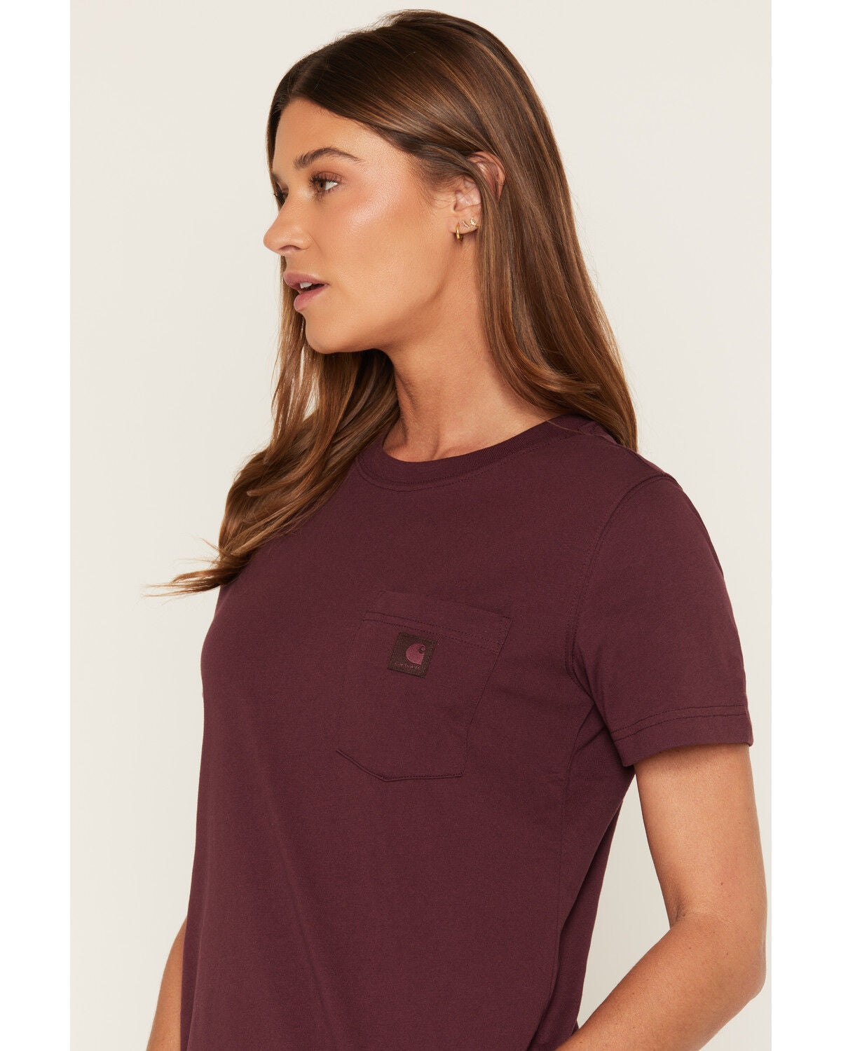 Image #2 - Carhartt Women's Durham Short Sleeve Work Overshirt, Burgundy, hi-res
