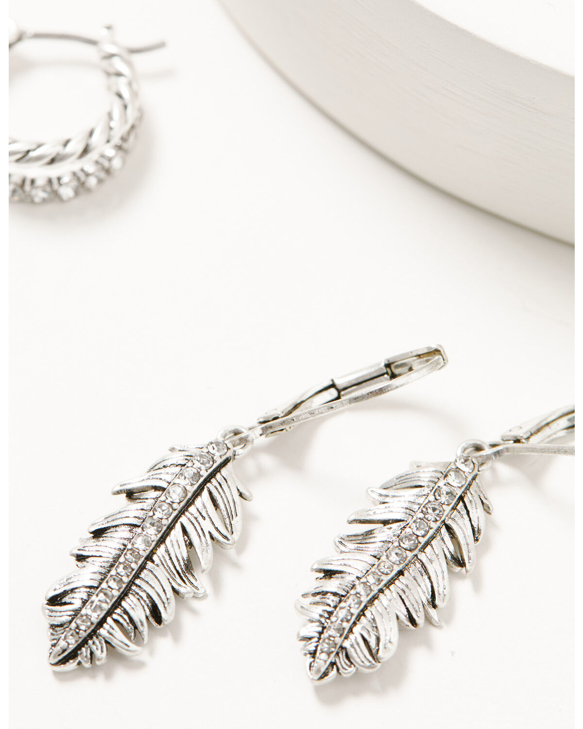 Image #2 - Lainey Wilson Women's Country Cool  Feather Earring Set - 3 Piece, Silver, hi-res