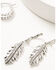 Image #2 - Lainey Wilson Women's Country Cool  Feather Earring Set - 3 Piece, Silver, hi-res