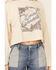 Image #3 - Cleo + Wolf Women's Athena Long Sleeve Cropped Mock Neck Graphic Tee , Oatmeal, hi-res