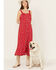 Image #1 - Cotton & Rye Women's Floral Sleeveless Button Down Midi Dress, Red, hi-res