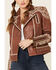 Double D Ranch Women's Brown Bandidas Leather Jacket , Brown, hi-res