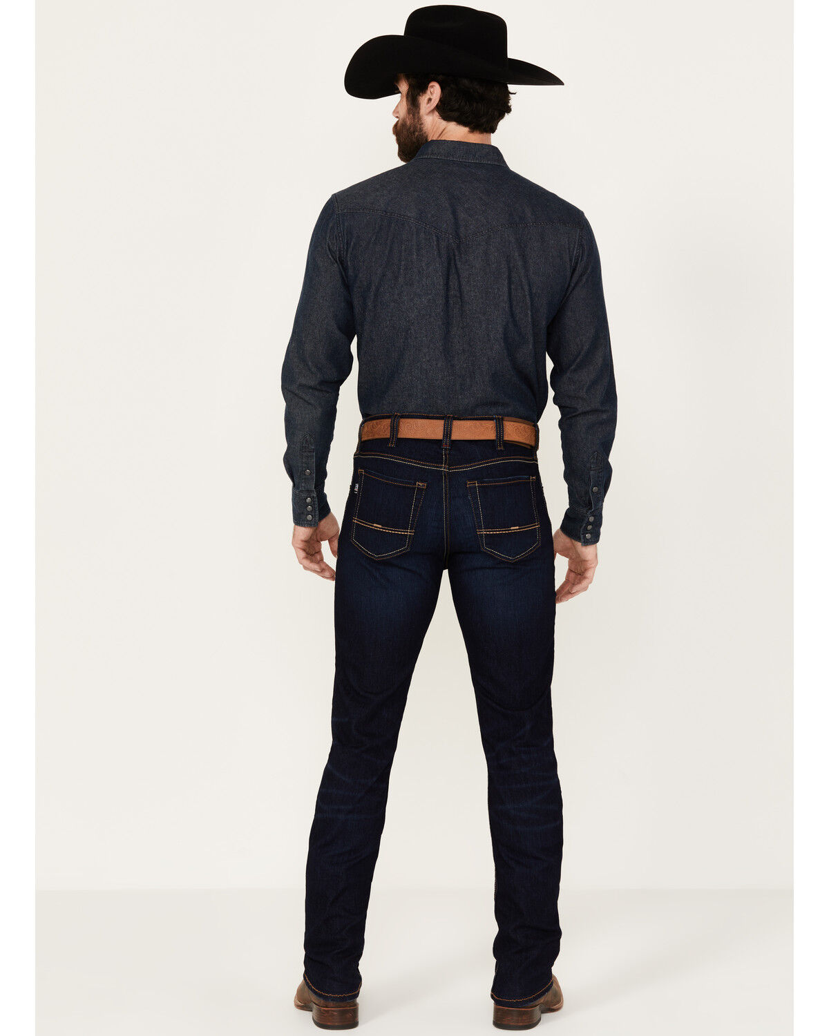 Image #3 - Justin Men's 1879 Dark Wash Modern Slim Stretch Denim Jeans, Dark Wash, hi-res