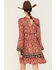Image #4 - Wild Moss Women's Floral Print Long Sleeve Mini Dress, Rust Copper, hi-res