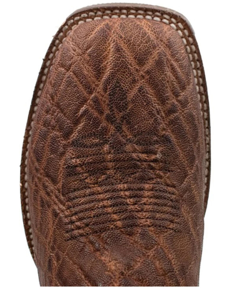 El Dorado Men's Brass Indian Elephant Exotic Boots - Broad Square Toe , Brown, hi-res