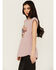 Image #2 - Blended Women's Freedom Rock Shoulder Pad Muscle Tee, Pink, hi-res