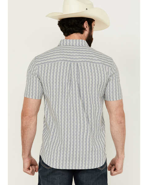 Image #4 - Cody James Men's Falling Diamond Striped Short Sleeve Button-Down Stretch Western Shirt - Big , Light Blue, hi-res