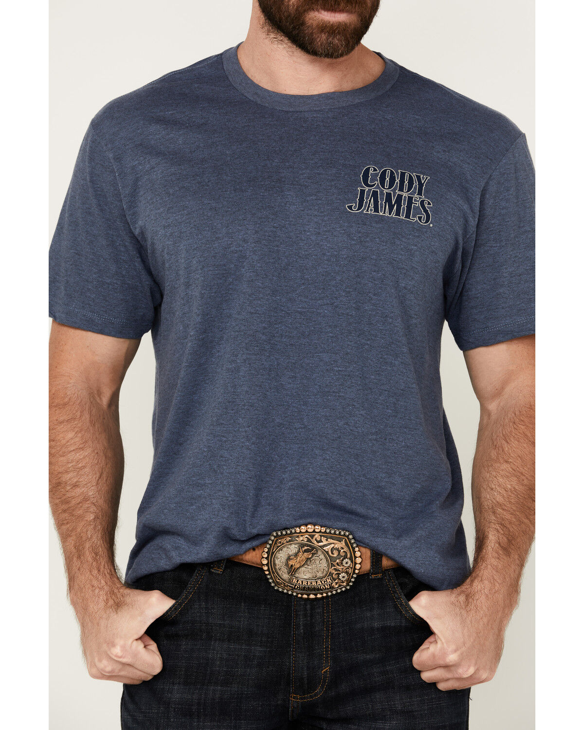 Image #3 - Cody James Men's Lucky Horseshoe Short Sleeve Graphic T-Shirt, Navy, hi-res