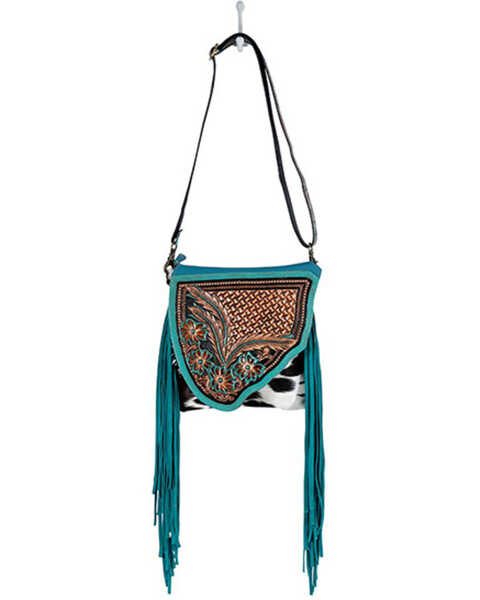 Image #4 - Myra Bag Women's Braynette Prairie Concealed Carry Crossbody Bag , Turquoise, hi-res