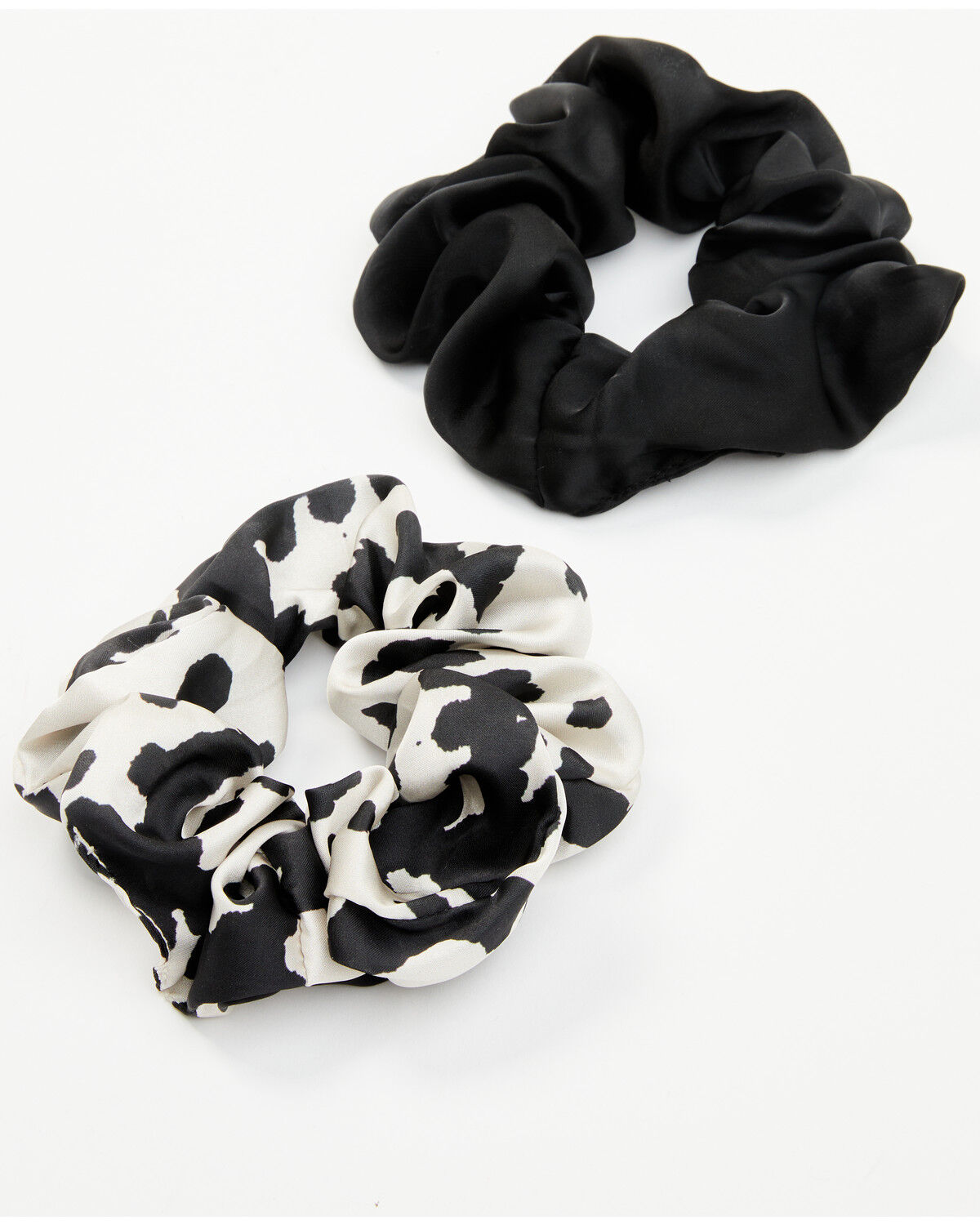 Image #2 - Idyllwind Women's Palmetto Cow Print Oversized Scrunchie Set - 2 Piece, Black/white, hi-res