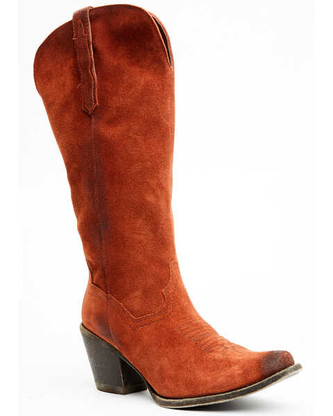 Dan Post Women's Rebeca Tall Fashion Western Boots - Round Toe, Orange, hi-res