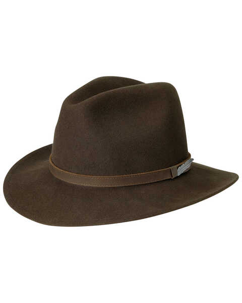 Black Creek Men's Crushable Felt Western Fashion Hat, Brown, hi-res