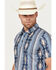 Rock & Roll Denim Men's Southwestern Print Short Sleeve Polo, Blue, hi-res