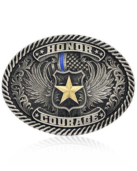 Montana Silversmiths Honor & Courage Attitude Buckle, Silver, hi-res