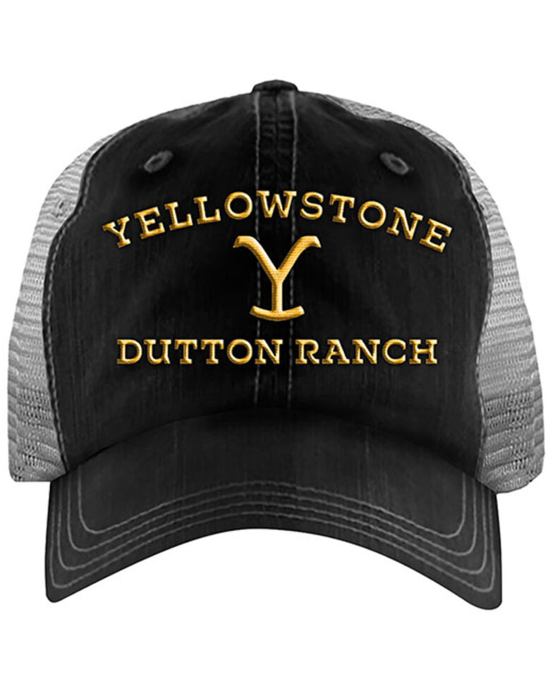 Paramount Network’s Yellowstone Men's Black & Grey Dutton Ranch Logo Mesh-Back Ball Cap , Black, hi-res