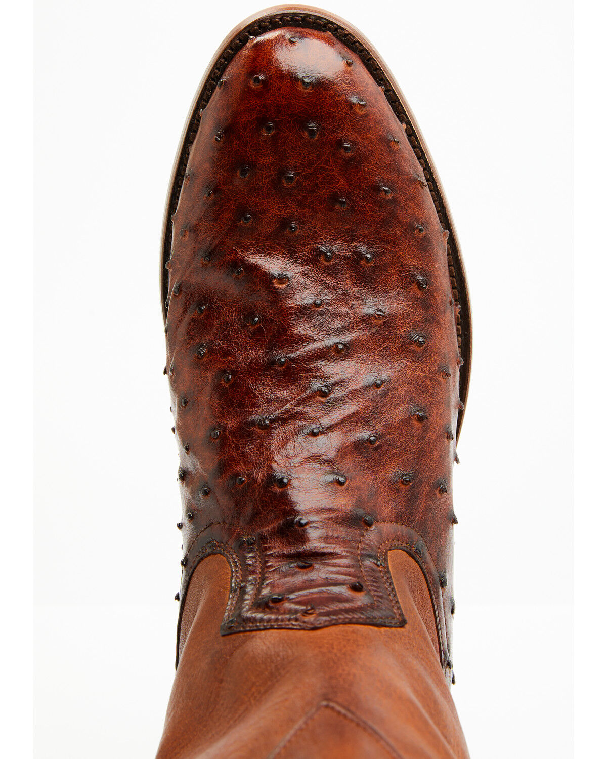 Image #6 - Cody James Black 1978® Men's Carmen Exotic Full-Quill Ostrich Roper Boots - Round Toe, Cognac, hi-res