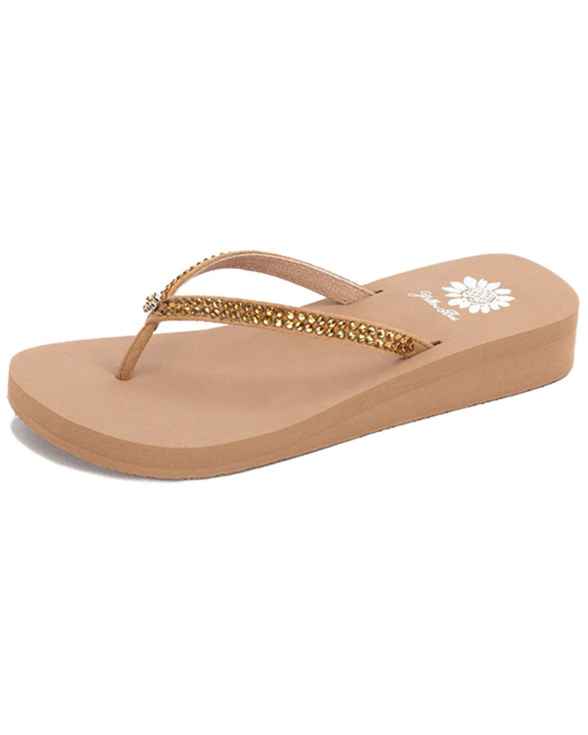 Image #1 - Yellow Box Women's Jello Rhinestone Sandals, Tan, hi-res