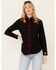 Image #1 - Rockmount Ranchwear Women's Vintage Floral Embroidered Long Sleeve Snap Western Shirt, Black, hi-res