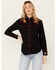 Image #1 - Rockmount Ranchwear Women's Vintage Floral Embroidered Long Sleeve Snap Western Shirt , Black, hi-res