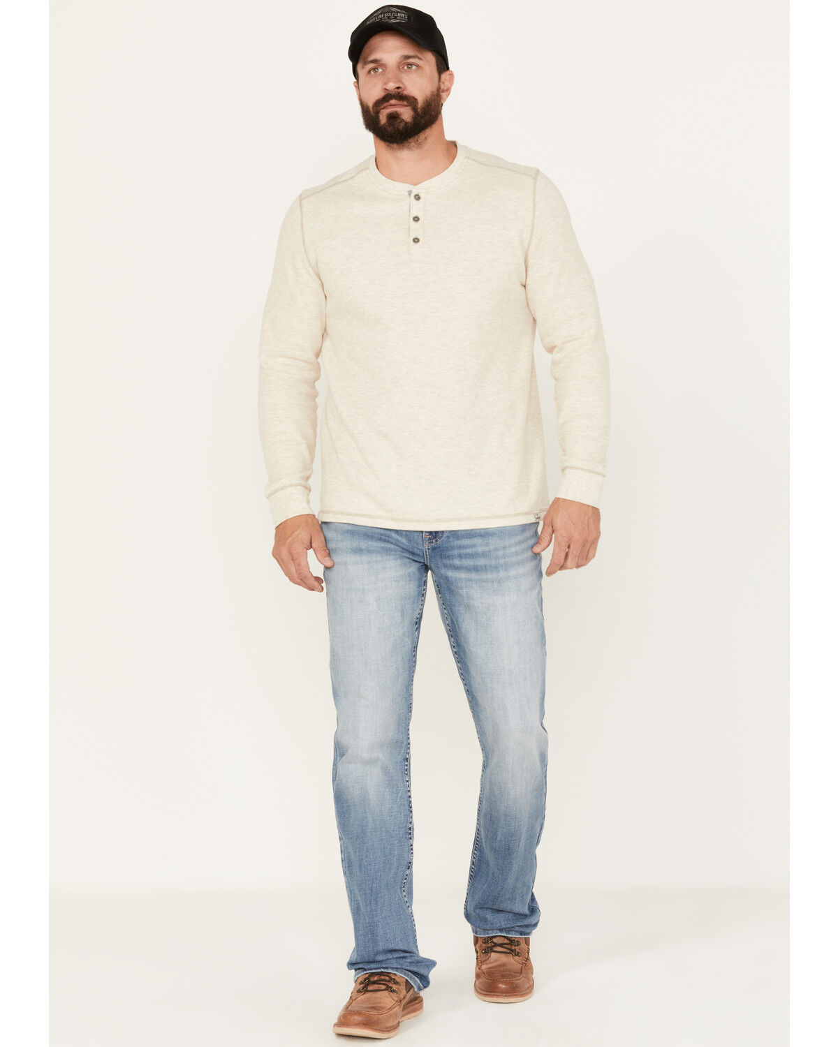 Image #1 - Moonshine Spirit Men's Decker Slim Straight Stretch Denim Jeans, Light Medium Wash, hi-res