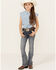 Image #3 - Shyanne Little Girls' Medium Wash Faded Paisley Pocket Stretch Bootcut Jeans, Blue, hi-res