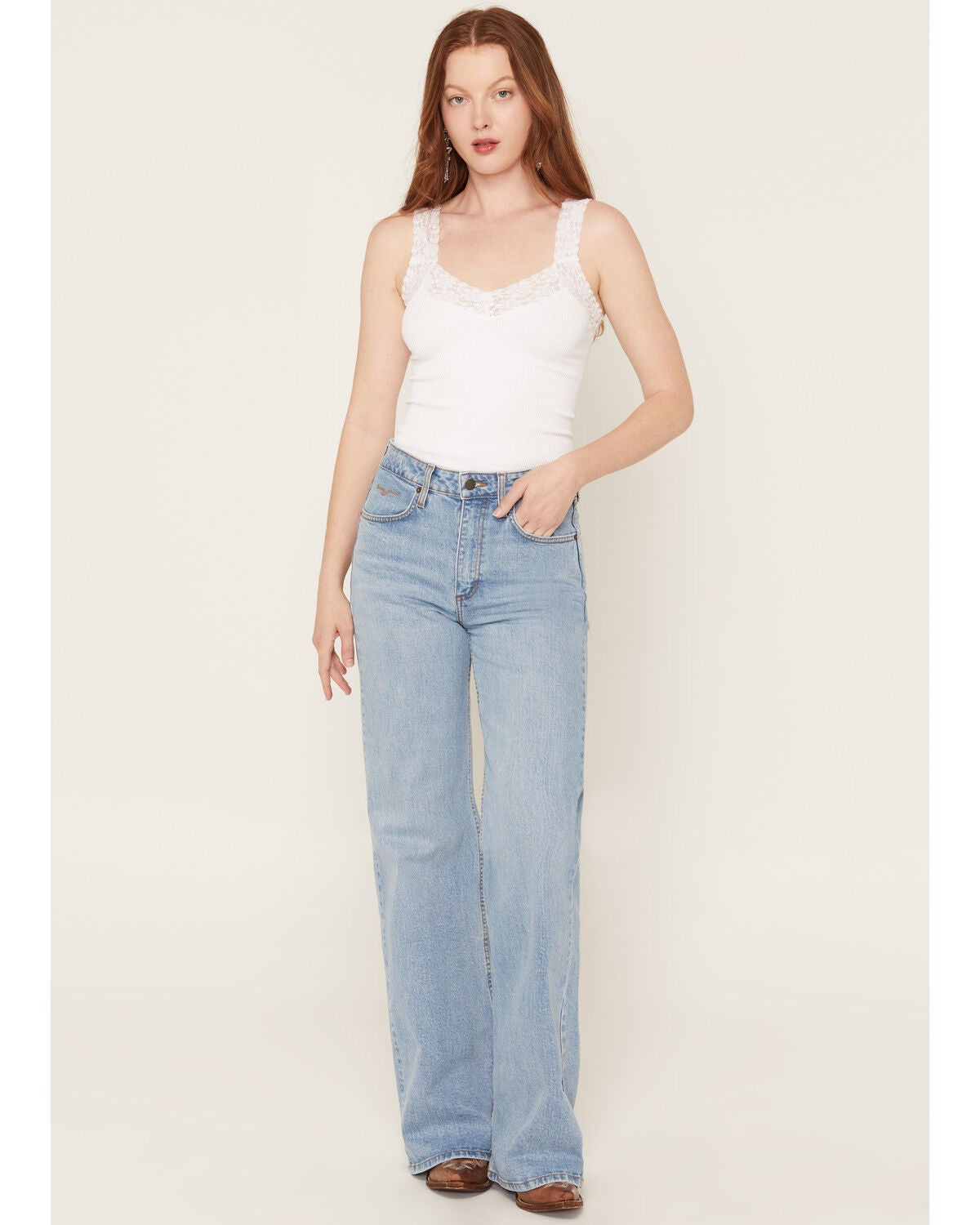 Image #1 - Kimes Ranch Women's Light Wash Zoey High Rise Wide Denim Jeans, Light Wash, hi-res