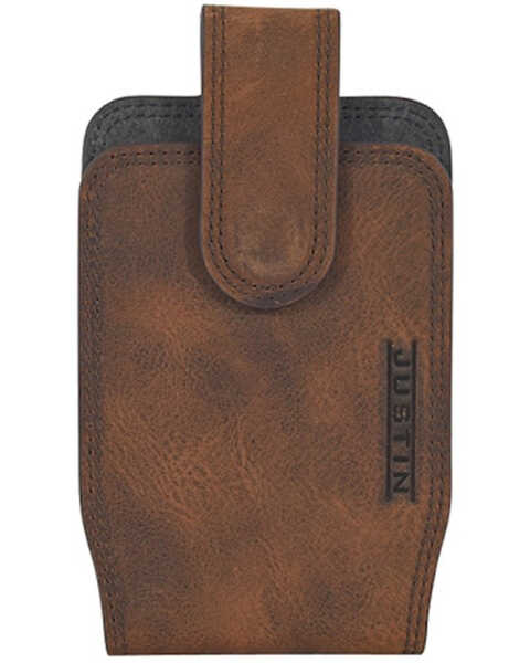 Image #1 - Justin Men's Leather Phone Holster, Brown, hi-res