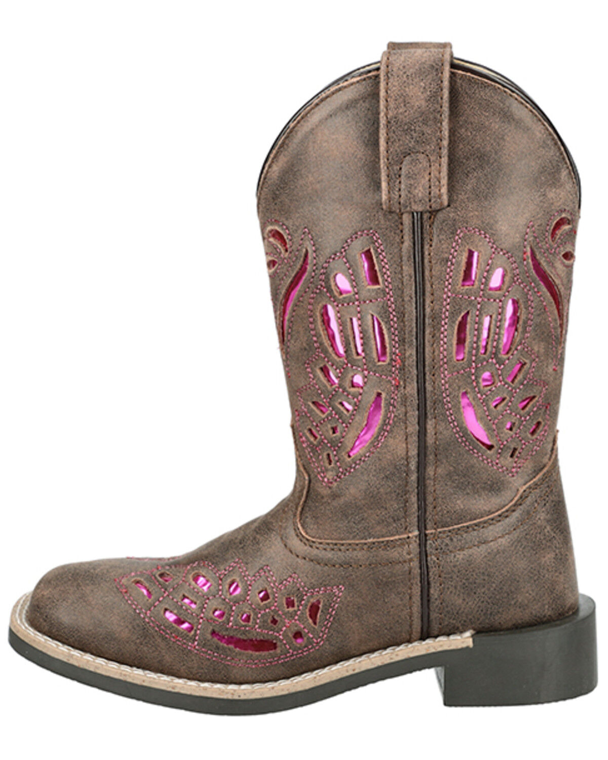 Image #3 - Smoky Mountain Little Girls' Trixie Western Boots - Broad Square Toe, Brown, hi-res