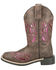 Image #3 - Smoky Mountain Little Girls' Trixie Western Boots - Broad Square Toe, Brown, hi-res
