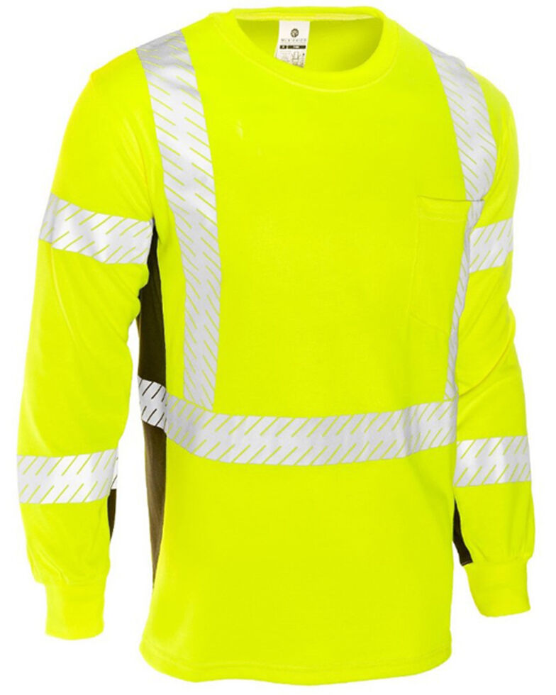 Kishigo Men's Hi-Vis 3XL FR Long Sleeve Work Shirt , Bright Green, hi-res