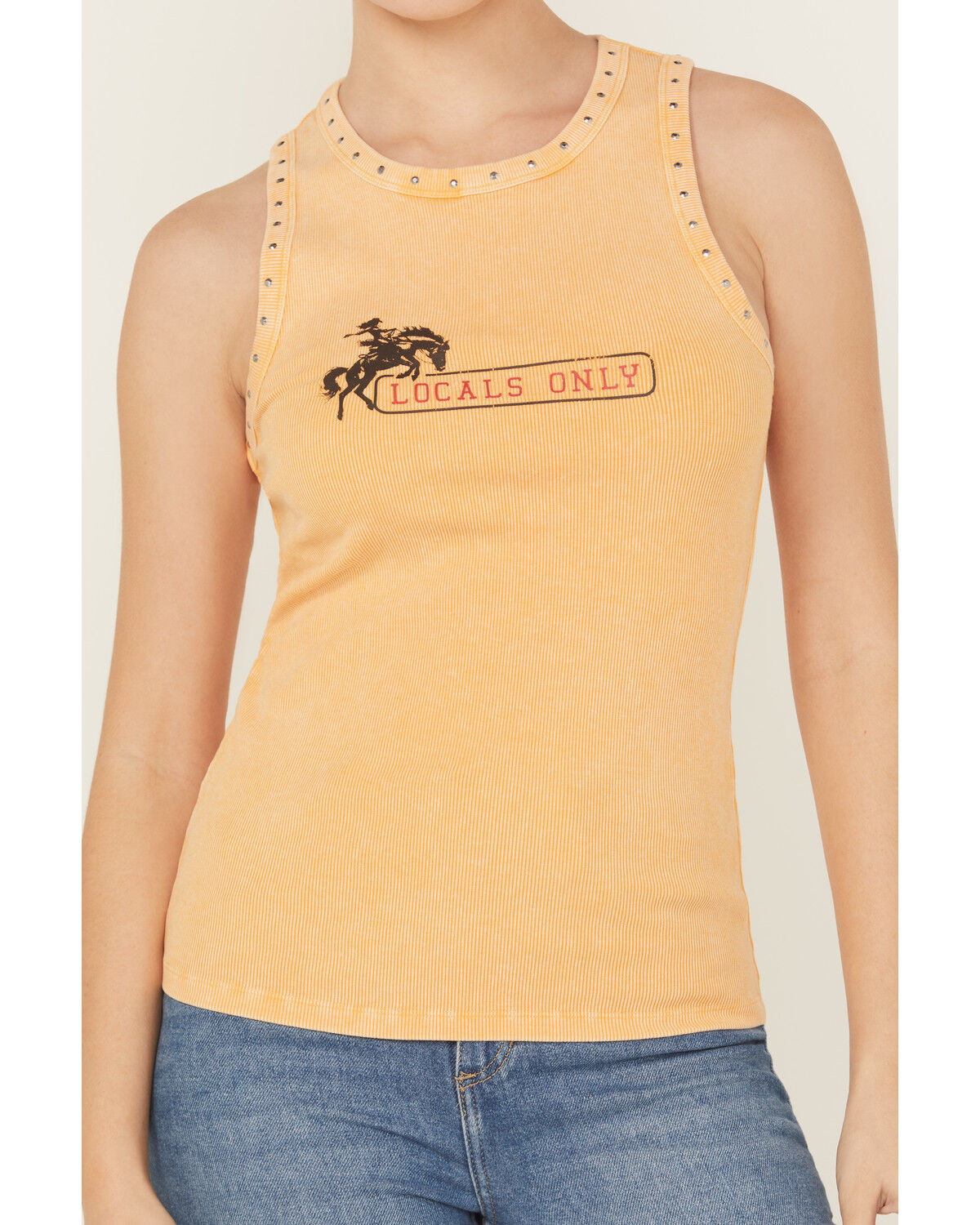 Image #3 - Idyllwind Women's Locals Only Graphic Ribbed Tank, Medium Yellow, hi-res