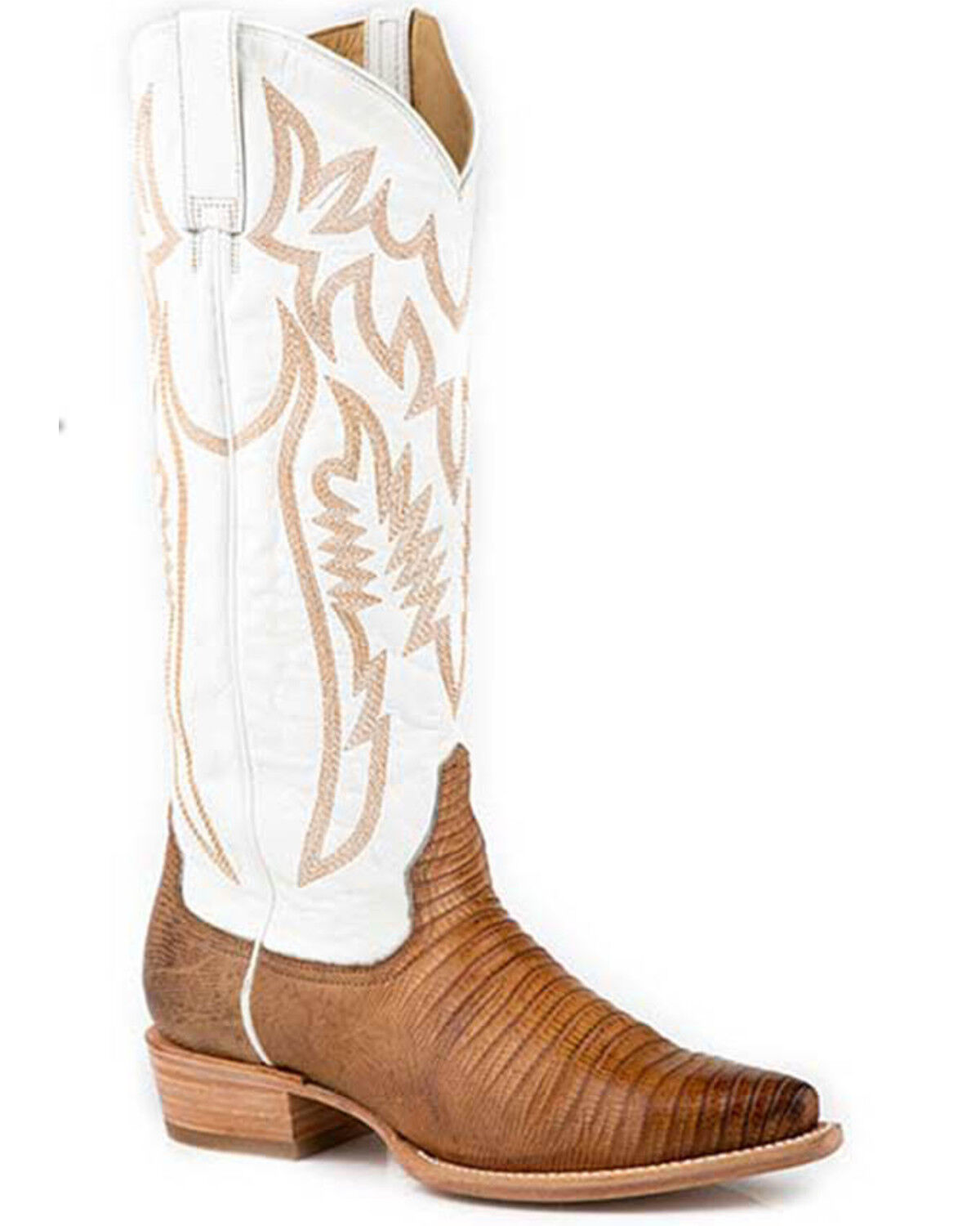 Image #1 - Stetson Women's Toni Exotic Lizard Tall Western Boots - Snip Toe, Tan, hi-res